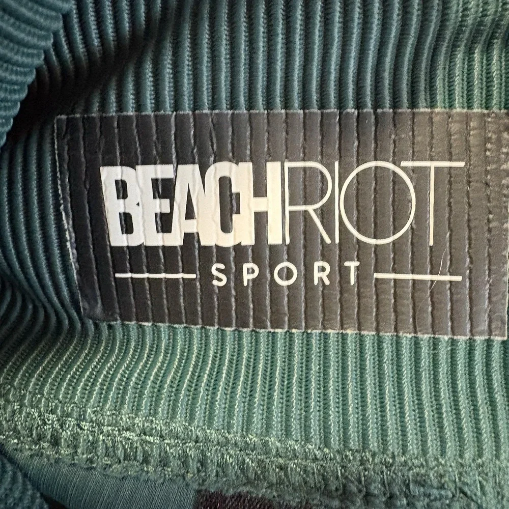 Beach Riot Sport‎ Ayla Leggings Women's XS Green Ribbed Stretch Made In USA